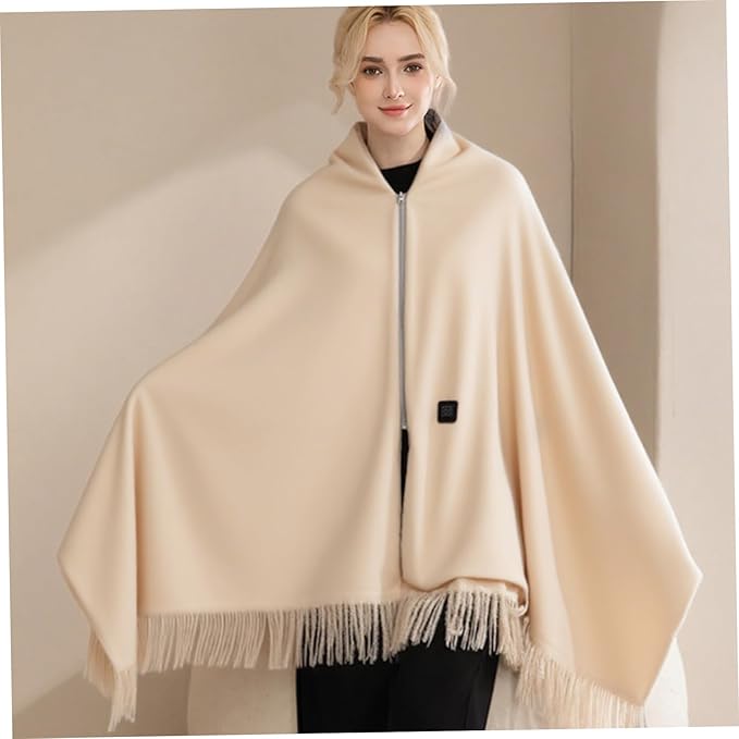 Heated Shawl Wraps for Women, 27x79inch 3 Gear Temperature Soft Warm Wearable Heated Blanket, Blankets Scarf for Winter Home Office(Khaki)
