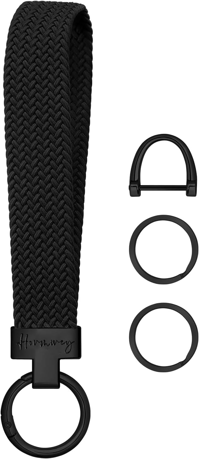 Hovmwey Elastic Wristlet Keychain for Women Men, Cute Car Key Chain, Braided Wrist Strap Lanyard for Keys ID Badges