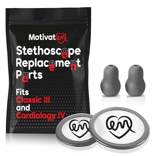 Stethoscope Replacement Part Kit for Littman Stethoscope Classic 3, Cardiology 3 & Cardiology 4 - Fits Classic III, Cardiology III & IV (Grey)