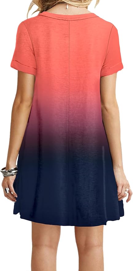 MOLERANI Women's Casual Plain Simple T-Shirt Loose Dress