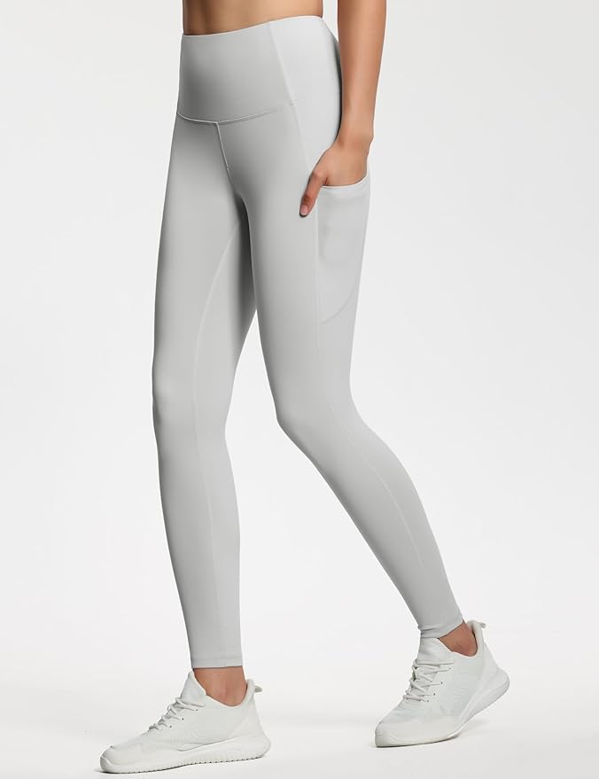 THE GYM PEOPLE Thick High Waist Yoga Pants with Pockets, Tummy Control Workout Running Yoga Leggings for Women