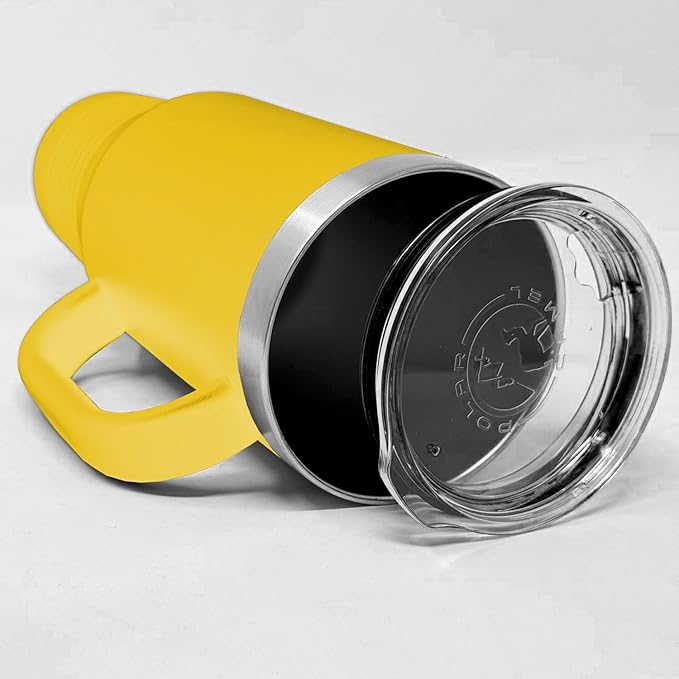LaserGram 40oz Vacuum Insulated Travel Mug with Handle, CNA Certified Nurse Assistant, Personalized Engraving Included (Yellow)