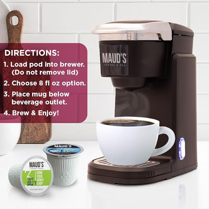 Maud's Original Coffee Pods Variety Pack, 80 ct, 9 Assorted Roasts, Dark & Medium Roast Coffee in Recyclable Single Serve Pods – 100% Arabica Coffee, Compatible with Keurig K Cups Maker