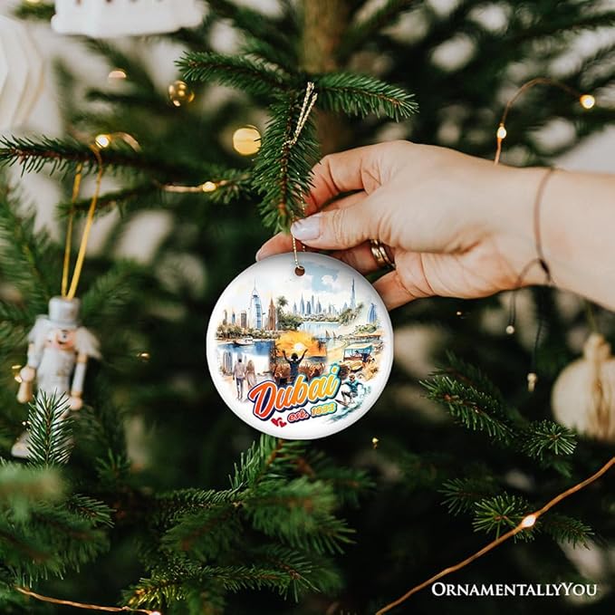 Artistic Dubai Cultural Christmas Ornament, Keepsake Souvenir and Gift