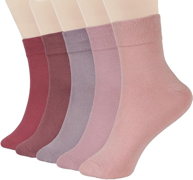 FGZ Women Thin Cotton Socks Soft Cozy Socks Cute Ankle Crew Socks 5 Pairs