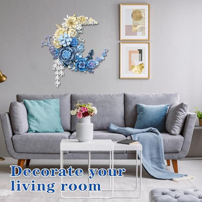 LUOGFYNI Wall Mountable Building Block Flower Set, Simulated Artificial Flowers Moon Models, Unique Home Décor, Adult Collection, Valentine's Day Gifts for Girls, Standard Particles 934 PCS (JJ9094)
