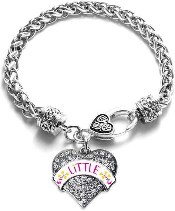 Inspired Silver - Silver Pave Heart Charm Bracelet with Cubic Zirconia Jewelry