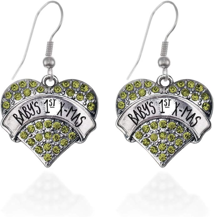 Inspired Silver - Silver Pave Heart Charm French Hook Drop Earrings with Cubic Zirconia Jewelry