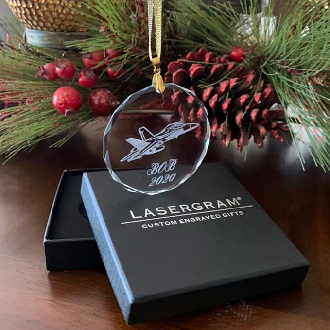 LaserGram Personalized Glass Christmas Ornament, Flag of South Korea, Custom Laser Engraved Gift Idea (Round Shape)