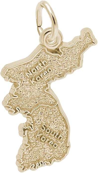 Korea Map Charm, Charms for Bracelets and Necklaces