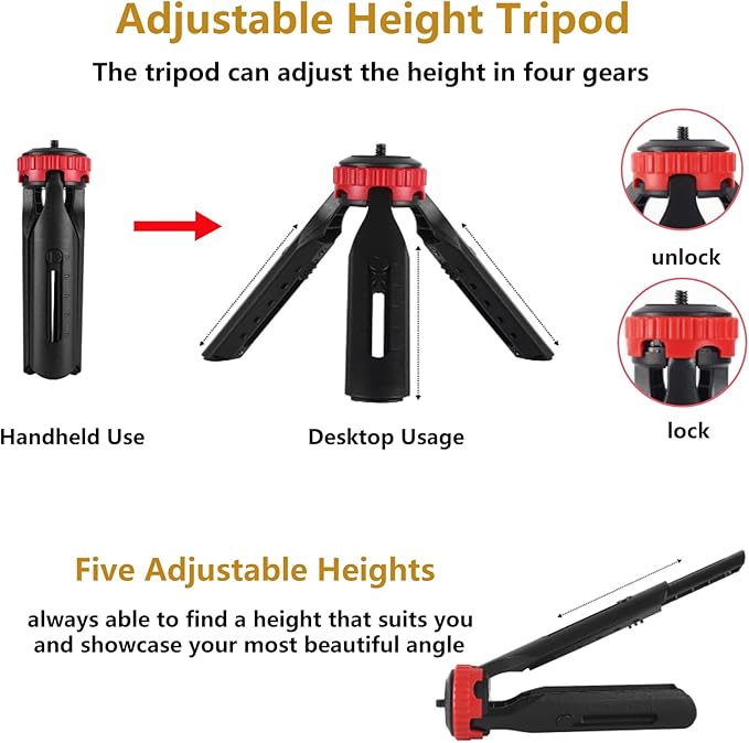 Vlogging Kit for iPhone Android Accessories, with Phone Mount, Tripod, LED Light, Microphone to One-Hand Operate Video Calling, Vlogging, YouTube, Instagram, Tiktok