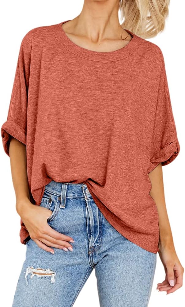 Women Oversized T-Shirt Summer Casual Short Sleeve Loose Tee Tops