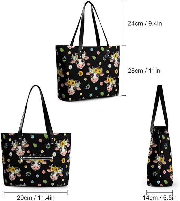 Fashion Leather Tote Bag Travel Work Daily Essentials Handbag Unisex Handbag