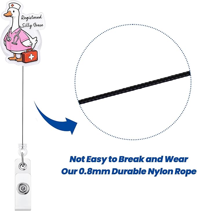 Registered Silly Goose Funny Nurse Badge Reel, Cute Retractable ID Medical Work Badge Holder, Name Tag Pediatric Badge Buddy for RN MA LPN LVN CNA ICU Night Shift Nurse Doctor Student Medical Workers