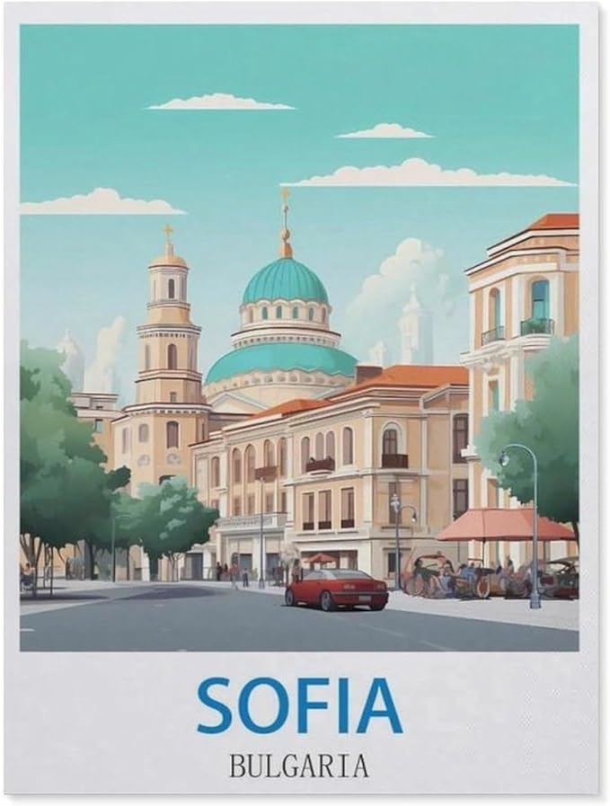 1000 Pieces Landscape Puzzles DIY，Sofia Bulgaria，Jigsaw Creativity Toys for Kids Adults（38x26cm）-CK53