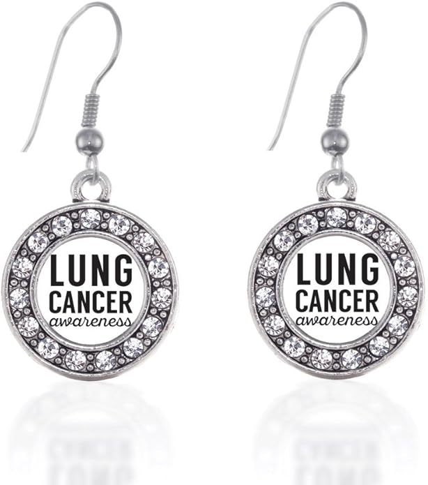 Inspired Silver - Silver Circle Charm French Hook Drop Earrings with Cubic Zirconia Jewelry