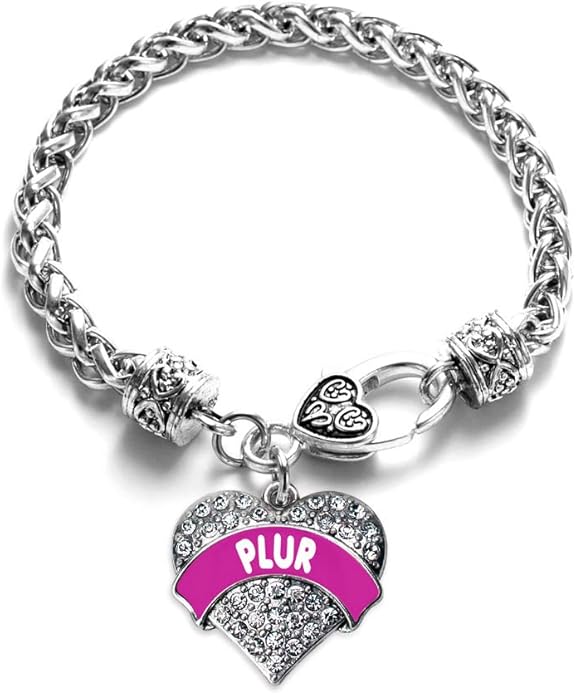 Inspired Silver - Silver Pave Heart Charm Bracelet with Cubic Zirconia Jewelry