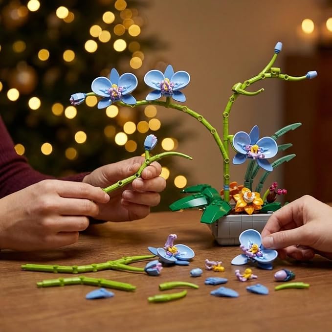 WISEPLAY Creative Orchid Building Sets for Kids, Gift for Mother's Day, Educational Flowers Building Brick Sets, 581 Pieces