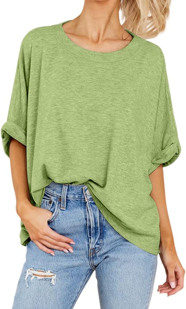 Women Oversized T-Shirt Summer Casual Short Sleeve Loose Tee Tops