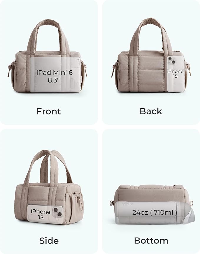 BAGSMART Reiki Mini Gym Bag for Women, Small Dance Bag, Mini Crossbody Bags for Women with Detachable Strap, 5L Shoulder Bag(9.8 * 5.9 * 5.9 inches), Black