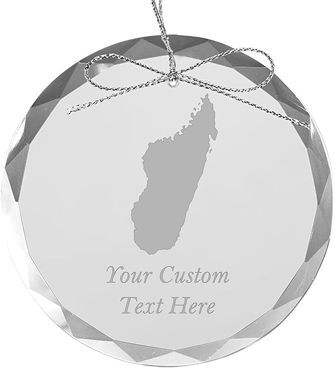 Madagascar, Personalized Travel Christmas Ornament – Customized Engraved Glass Keepsake - Custom Family Trip & Vacation, 2024, 2025, 2026, 2027 & Name – Destination Xmas Holiday Ornament