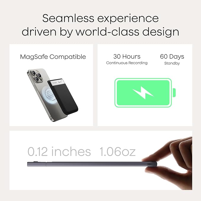 Plaud Note AI Voice Recorder, Voice Recorder w/Case, App Control, Transcribe & Summarize with AI Technology, Support 112 Languages, 64GB Memory, Audio Recorder for Lectures, Meetings, Calls, Black