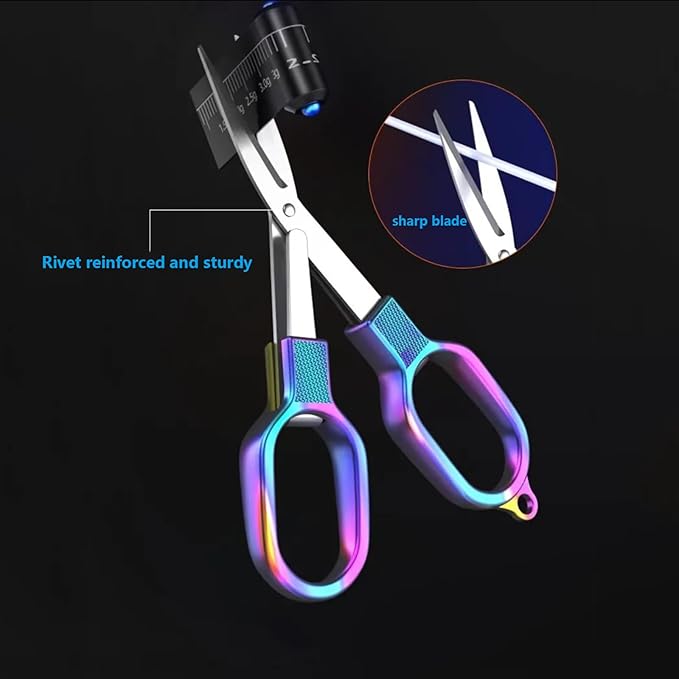 2PCS Folding Scissors, Stainless Steel Safety Portable Mini Travel Small Scissors, Foldable Pocket Badge Scissor, Suitable for Travel, Home, Office, Craft, Sewing, Nurse Accessories