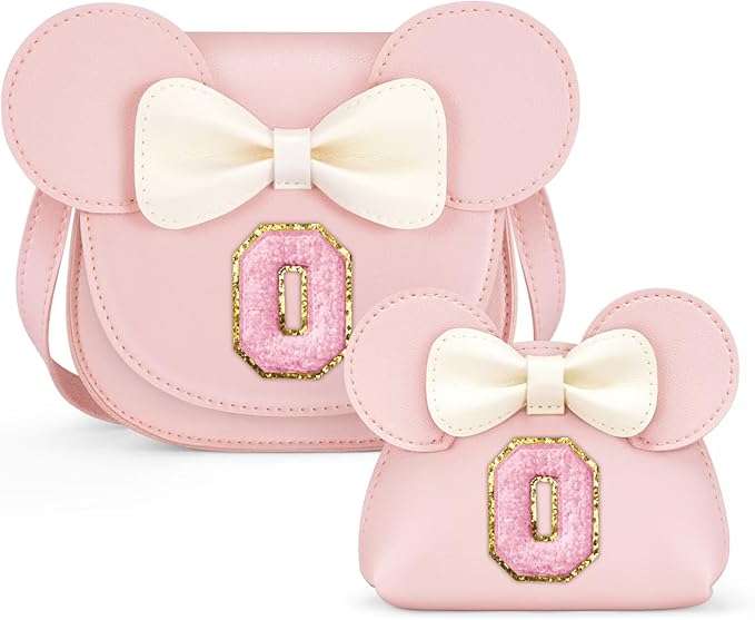 QLOVEA Toddler Purse Gifts for Girls, Little Girl Purse Kids Wallet Crossbody Bag, Birthday Gifts for 3 4 5 6 7 8 Year Old Girl (O, Pink)