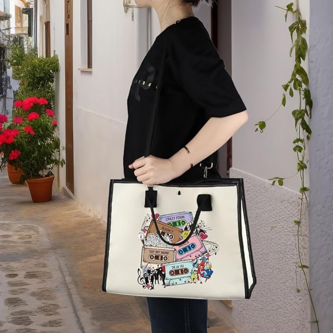 WZMPA Korean Group Fans Tote Bag Concert Fans Gift South Korea Singer Reusable Grocery Bag Concert Merchandise