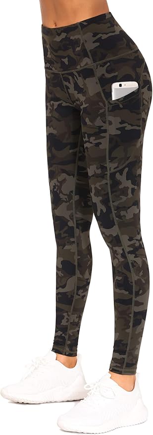 THE GYM PEOPLE Thick High Waist Yoga Pants with Pockets, Tummy Control Workout Running Yoga Leggings for Women