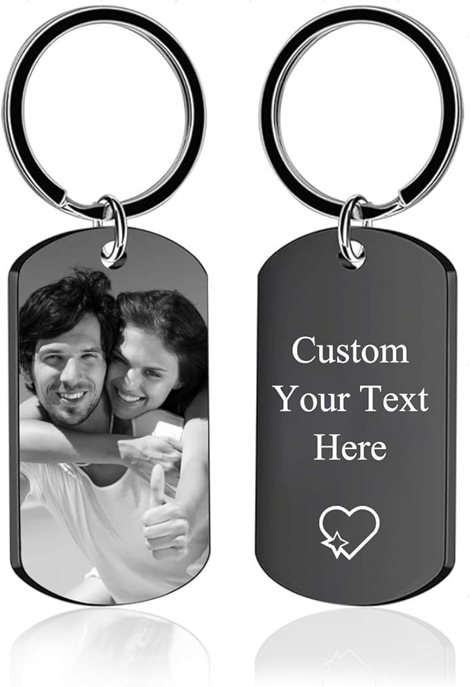 KBPTM Customized Double Sided Keychain - Personalized Engraved Text/Number/Name Keychain, Custom Key chain Gift for Boyfriend