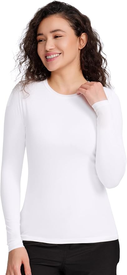 COZYFIT 3 Pack Scrub Undershirts Long Sleeve Women - Underscrub Comfort Tee
