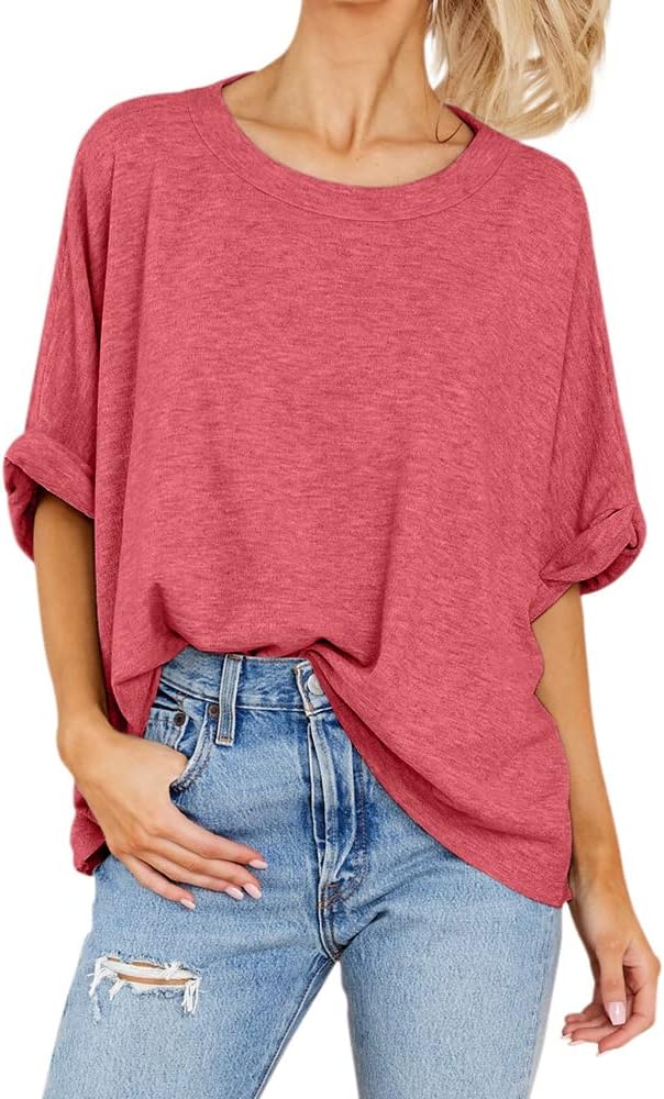 Women Oversized T-Shirt Summer Casual Short Sleeve Loose Tee Tops