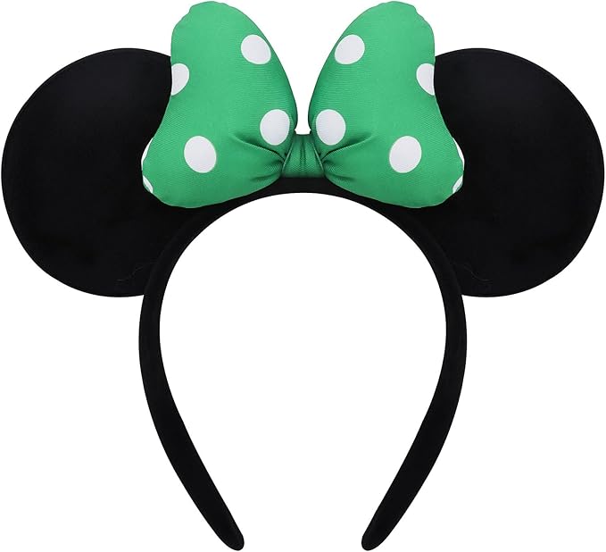 ODOCARE Handmade Mouse Ears Headband for Women and Ladies, Polka Dot Bow Minnie Ears Costume Accessories