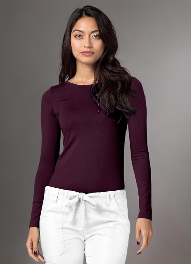 Adar Underscrubs for Women 3 Pack - Long Sleeve Underscrub Comfort Tee