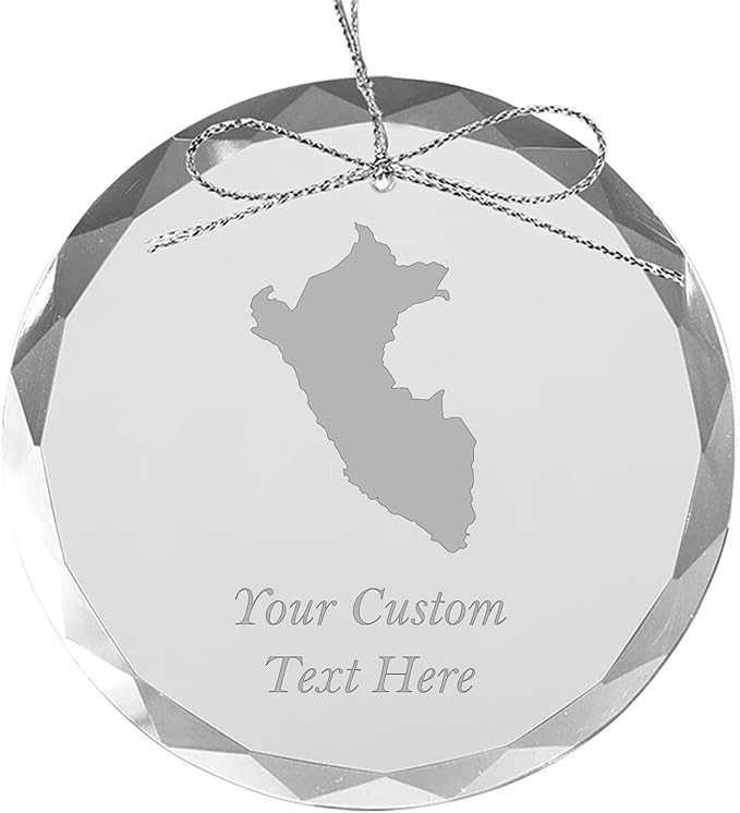 Peru, Personalized Travel Christmas Ornament – Customized Engraved Glass Keepsake - Custom Family Trip & Vacation, 2024, 2025, 2026, 2027 & Name – Destination Xmas Holiday Ornament