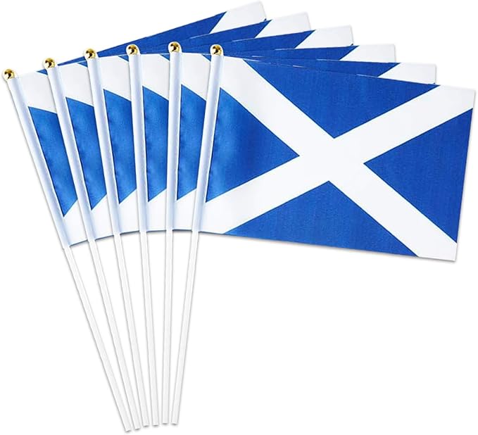 Scotland Flag Small Scottish Flag 12 Pack Mini Hand Held Scottish Flags on Sticks for Party Parades Sports Events Patriotic Holiday Decorations