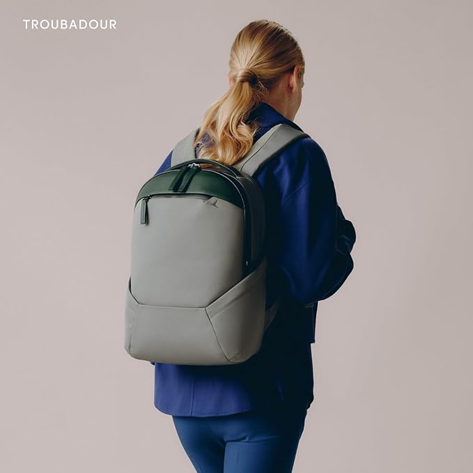 Troubadour Apex 4.0-22L Premium Laptop Backpack - Ergonomic & Water Resistant - Designed for Work and Travel - Green Smoke