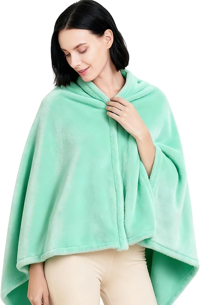 Women's Double Flannel Poncho - Snuggle Cape, Soft Warm Winter Wrap | Unisex Winter Wear for Home, Office, School