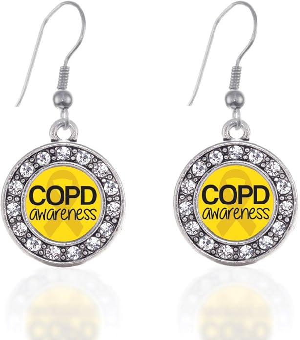 Inspired Silver - Silver Circle Charm French Hook Drop Earrings with Cubic Zirconia Jewelry