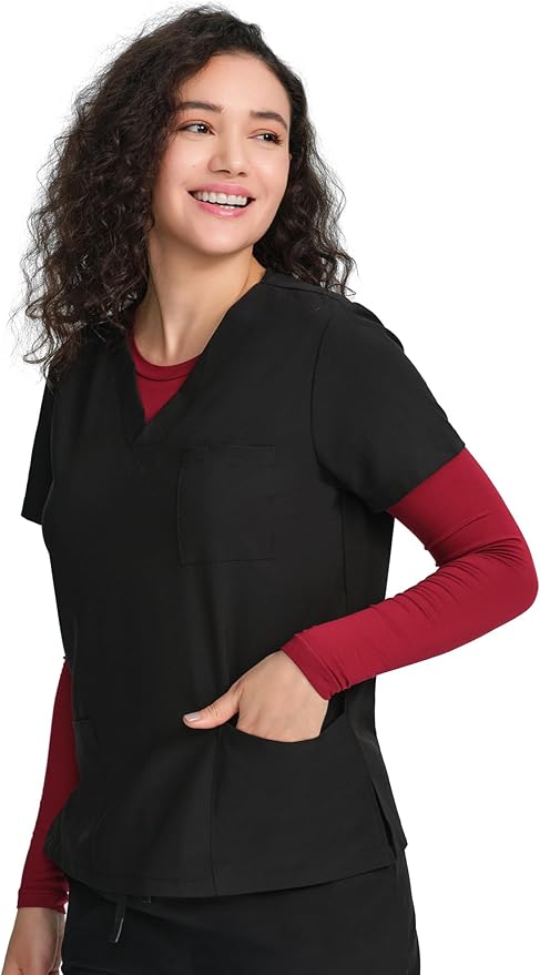 COZYFIT 3 Pack Scrub Undershirts Long Sleeve Women - Underscrub Comfort Tee