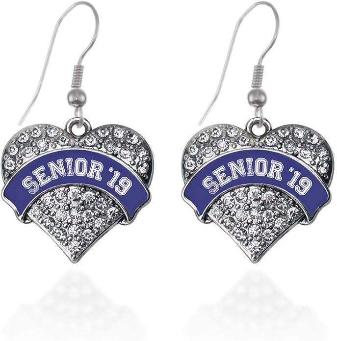 Inspired Silver - Silver Pave Heart Charm French Hook Drop Earrings with Cubic Zirconia Jewelry