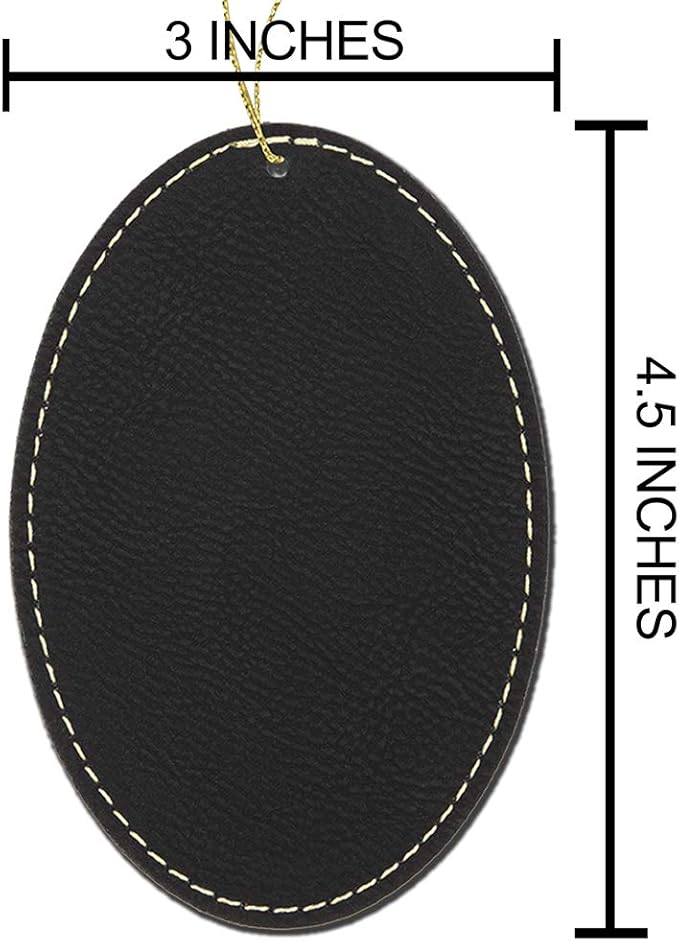 LaserGram Personalized Christmas Ornament, Flag of South Korea, Faux Leather, Custom Laser Engraved Gift Idea (Oval Shape, Black with Gold)