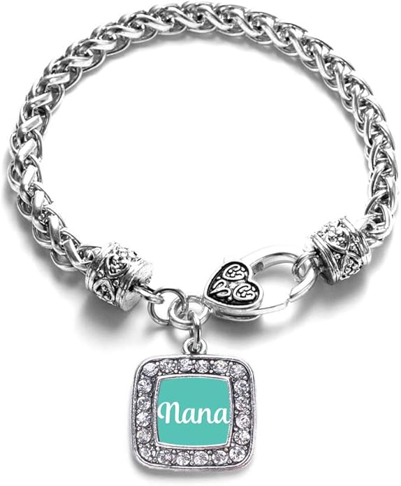 Inspired Silver - Silver Square Charm Bracelet with Cubic Zirconia Jewelry