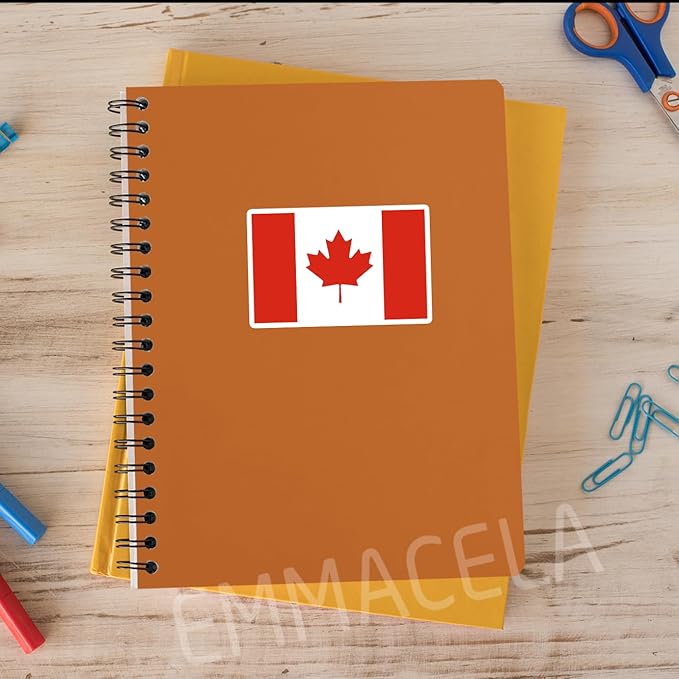 (3PCS) Canada Flag stickers, Countries Flag Stickers - Waterproof Vinyl Decals For Laptops, Tumblers, Water Bottles, Books, Scrapbooks, Size 3 x 1.9 Inch