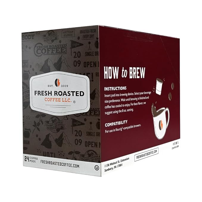 Fresh Roasted Coffee, Hawaiian Macadamia Nut, Flavored Coffee Pods, K-Cup Compatible, 24 Count