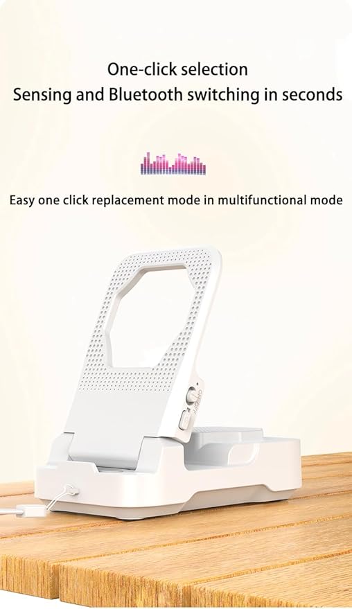Mobile Phone Sensor Stand Bluetooth Speaker（White）