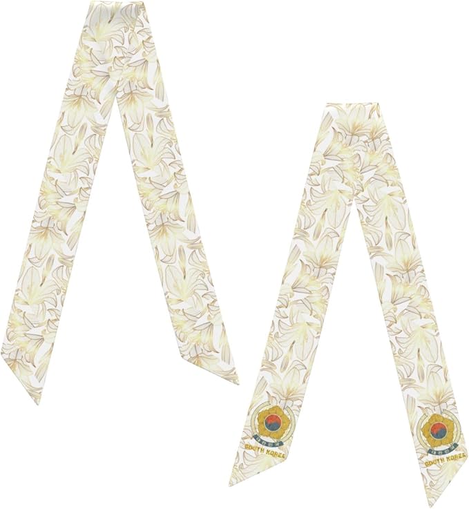 Venezuela Venezuelian Flag Emblem Golden Women's Fashion Neck Scarf Double Sided Silk Head Scarf Accessory Soft Headband
