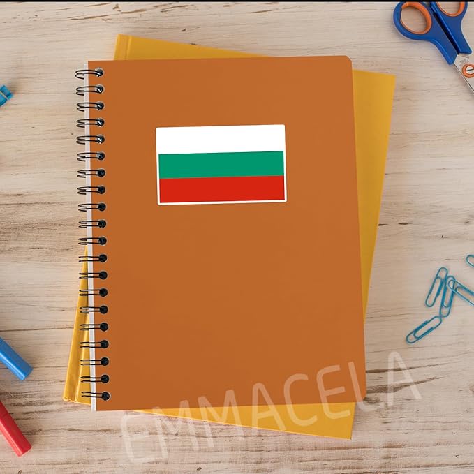 (3PCS) Bulgaria Flag stickers, Countries Flag Stickers - Waterproof Vinyl Decals For Laptops, Tumblers, Water Bottles, Books, Scrapbooks, Size 3 x 1.8