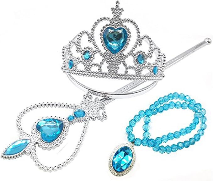 Orgrimmar Princess Dress Up Accessories Gloves Tiara Crown Wand Necklaces Presents for Kids Girls